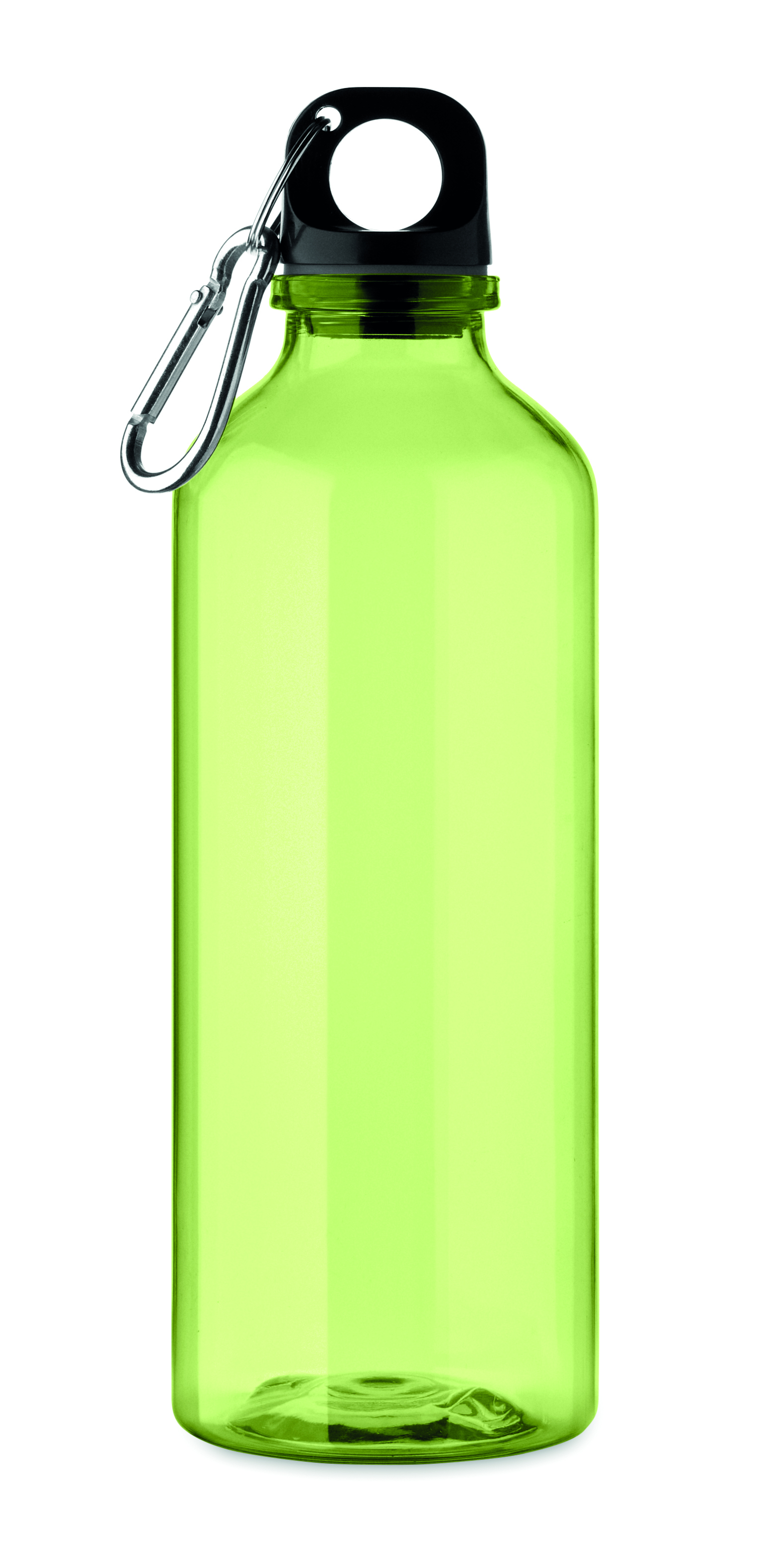 Bouteille RPET 500 ml avec mousqueton à personnaliser Moss vert lime transparent